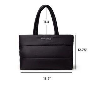 Glamaholic Black Quilted Tote Bag